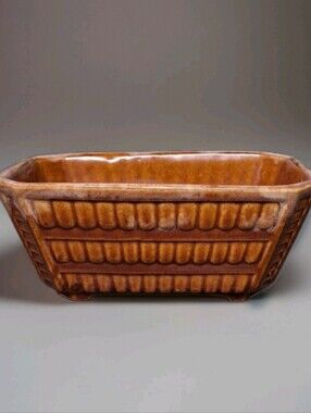 Vintage Brush McCoy USA Brown Drip Glaze Rectangular Window Box Planter C 111-7